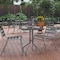 Flash Furniture Barker 23.5'' Silver Square Tempered Glass Metal Table TLH-073A-1-SV-GG - alternate 1